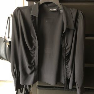 Black Button-Down Blouse! Size Large!